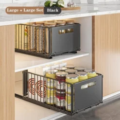 Pull Out Cabinet Organizer Expandable Kitchen Drawers Heavy Duty Slide Out Storage Basket With Adhesive Film Under Sink Cabinet Storage For Bathroom -Home Decor Store GUEST 94fa9b77 9164 4bbf a273 9f722dfed294