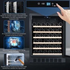 24'' Wine Cooler Refrigerator - 46 Bottle Capacity, Stable Temperature Control, Digital Control Panel -Home Decor Store GUEST 96fd5edb 472b 4a82 a70a 3d62df7ca649