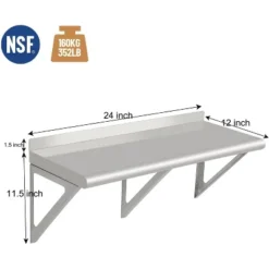 Stainless Steel Wall Shelf NSF Commercial Wall-Mounted Shelving Appliance Equipment Metal Shelving For Kitchen Restaurant Garage Laundry Utility Room -Home Decor Store GUEST 988b6b17 dd5e 4785 a0f7 d9aa877cd58b