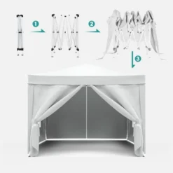 Canopy Tent 10'x10' Pop Up Canopy Tent With 4 Removable Sidewalls, Outdoor Party Canopies With 4 Weight Bags & Carry Bag For Garden Wedding Camping -Home Decor Store GUEST 9934541f a87d 41bc 9898 d6af7b3f9126