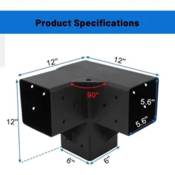 Pergola Bracket Set For 6"x6" (Actual 5.6"x5.6") Timber, 4-Piece 3-Way Heavy-Duty Steel Corner Brackets For Gazebos And Patio Structures -Home Decor Store GUEST 99dfaab7 3854 43cb abf3 9bed1088df17