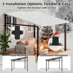 10 X 10 Outdoor Lean To Metal Awnings Large Gazebo, Hard Top Lean To Pergola Wall-Mounted 12 10 X 10 Outdoor Lean To Metal Awnings Large Gazebo, Hard Top Lean To Pergola Wall-Mounted -Home Decor Store GUEST 9cb35ed7 572e 4e5b 86fe 07178b8efed8