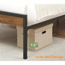 WhizMax Bed Frame With Headboard Footboard, Rustic Brown Wood Farmhouse Metal Platform Bedframe With Wooden Slat 11 WhizMax Bed Frame With Headboard Footboard, Rustic Brown Wood Farmhouse Metal Platform Bedframe With Wooden Slat -Home Decor Store GUEST 9d8bc8ff c753 431a 9dae 91a8ece27dab