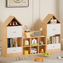 Kids Bookshelf And Toy Storage Organizer, Playful House-Shaped Children Bookcase Display Rack, For Nursery, Playroom, Living Room, Easy Assembly -Home Decor Store GUEST 9db18473 0906 4a78 9051 95cfc0c36a71