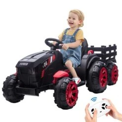 12V Kids Ride On Tractor With Trailer, Battery Powered Electric Vehicles Toy With 35W Dual Motors 16 12V Kids Ride On Tractor With Trailer, Battery Powered Electric Vehicles Toy With 35W Dual Motors -Home Decor Store GUEST 9de118d9 8619 4b1a a81c a372bb1db176