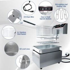 Commercial Deep Fryer With Basket, Stainless Steel Electric Counter-Top Fryer With Temperature Control For Restaurant And Home Use -Home Decor Store GUEST 9de8da04 969c 46c3 913a bd4997272143