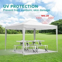 Canopy Tent 10'x10' Pop Up Canopy Tent With 4 Removable Sidewalls, Outdoor Party Canopies With 4 Weight Bags & Carry Bag For Garden Wedding Camping -Home Decor Store GUEST 9e405514 b21f 45c7 a334 ca9c9a0b09c6