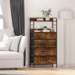 Dresser For Bedroom With 5 Drawers, Small Dressers & Chests Of Drawers, Vertical Fabric Tower Drawer Organizer Unit -Home Decor Store GUEST 9e7a08e3 9592 4f2d b21e c0c691521a09