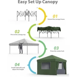 10'x10' Pop Up Canopy Tent, Easy To Set Up And Take Down, Waterproof UV For Farmer Market, Party, Event, Patio -Home Decor Store GUEST a070bba2 5dbe 4e1d 945c c7264c5363ab