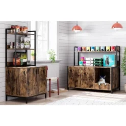 Litter Box Enclosure With Storage Shelf And Cat Claw Board, Large Hidden Cat Litter Box With Doors And Scratching Pad, Rustic Brown -Home Decor Store GUEST a1d9057f 8bec 4b55 856b 4e16a5043f7e