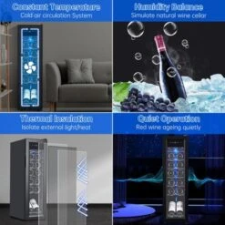 Mini Wine Fridge 14 Bottle, Wine Cooler Temperature Adjustment Range 41~64¡ãF, Wine Fridge Small With Triple Pane Clear Glass Door 9 Mini Wine Fridge 14 Bottle, Wine Cooler Temperature Adjustment Range 41~64¡ãF, Wine Fridge Small With Triple Pane Clear Glass Door -Home Decor Store GUEST a1e1a136 98e4 442f 98bb 6cda270401a7