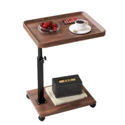 Movable Overbed Table With Wheels 23.6-37.4in Adjustable Height Overbed Table Rolling Tray Table Medical Bedside Desk With 0-90Degrees Tilting Surface -Home Decor Store GUEST a1f8ac37 9d83 4fcf a524 76f7e9e0d2a8