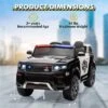 Kids Ride On Police Car 12V Electric Truck For Toddlers Battery Powered Ride On Toy With Remote Control
