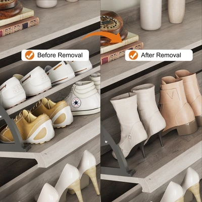 Shoe Cabinet With 3 Flip Drawers, Modern Shoe Storage For Entryway, Wooden Shoe Organizer Cabinet With Adjustable Shelf, For Hallway, Grey 4 Shoe Cabinet With 3 Flip Drawers, Modern Shoe Storage For Entryway, Wooden Shoe Organizer Cabinet With Adjustable Shelf, For Hallway, Grey - Image 4