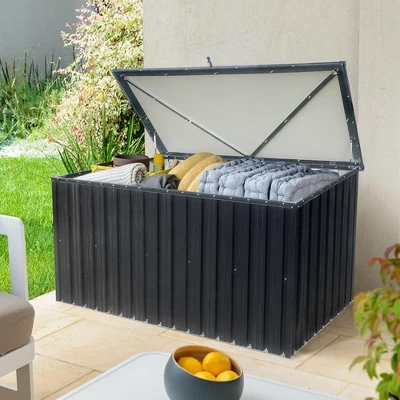 215 Gallon Outdoor Storage Box, Lockable Waterproof Outdoor Deck Boxes, Outdoor Organization Metal Storage Boxes For Furniture Cushions, Pool Toys 5 215 Gallon Outdoor Storage Box, Lockable Waterproof Outdoor Deck Boxes, Outdoor Organization Metal Storage Boxes For Furniture Cushions, Pool Toys - Image 5