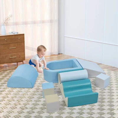 Indoor Climb & Crawl Playset, Soft Foam Block Activity Play Structures, Indoor Climbing Toys Crawling Foam Blocks For Toddlers 1+ 3 Indoor Climb & Crawl Playset, Soft Foam Block Activity Play Structures, Indoor Climbing Toys Crawling Foam Blocks For Toddlers 1+ - Image 3