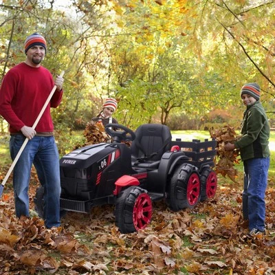 12V Kids Ride On Tractor With Trailer, Battery Powered Electric Vehicles Toy With 35W Dual Motors 6 12V Kids Ride On Tractor With Trailer, Battery Powered Electric Vehicles Toy With 35W Dual Motors - Image 6