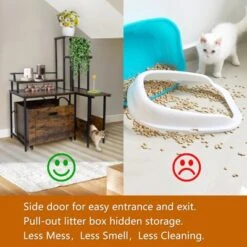 2025 Hidden Litter Box Furniture - Cat Litter Box Enclosure With Flower Stand, Pull-Out Tray, And Corner Design -Home Decor Store GUEST a5f43e66 ea5c 40dd 94c9 a2bbba0288a4