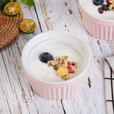 WhizMax Porcelain Ramekin, 8 Oz, Set Of 6, Pink 5 WhizMax Porcelain Ramekin, 8 Oz, Set Of 6, Pink - Image 5