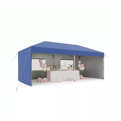 10'x 20' Pop Up Canopy Tent, Easy To Set Up And Take Down, Portable Tent With 4Pcs Sidewalls, 12 Stakes & 6 Sandbags For Backyard Wedding Party,Black 7 10'x 20' Pop Up Canopy Tent, Easy To Set Up And Take Down, Portable Tent With 4Pcs Sidewalls, 12 Stakes & 6 Sandbags For Backyard Wedding Party,Black - Image 7