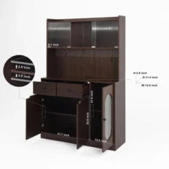 71" Tall Kitchen Pantry Storage Cabinet, Large Capacity Display Cabinet With Reeded Glass Doors And Microwave Stand, Bakers Racks With Storage 11 71" Tall Kitchen Pantry Storage Cabinet, Large Capacity Display Cabinet With Reeded Glass Doors And Microwave Stand, Bakers Racks With Storage -Home Decor Store GUEST aabd008a 0a2f 4f38 9249 03105d4173a6