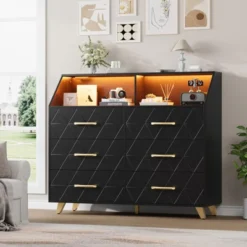 Dresser With Charging Station, LED TV Stand Dresser With 6 Drawers, Wood Modern Dressers & Chests Of Drawers For Closet 10 Dresser With Charging Station, LED TV Stand Dresser With 6 Drawers, Wood Modern Dressers & Chests Of Drawers For Closet -Home Decor Store GUEST ab245c8e 582b 4de0 9c67 7be02ac0b93d