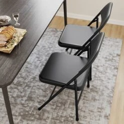 Whizmax Solo Classic Home Adult Modern Metal Indoor Auditorium Padded Folding Chairs, Black (Set Of 4) -Home Decor Store GUEST ad5e5e6e cb23 4f3a 8c29 15344887bf16