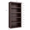 5 Tier Bookcase, Farmhouse Book Shelf With Storage Open Display Bookshelves, 71" Tall Book Case Wooden 5 Shelf Bookcase
