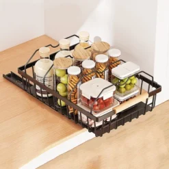 Pull Out Cabinet Organizer, No Drill Pull Out Shelves For Cabinets Multifunctional Sliding Mesh Cabinet Basket For Kitchen Pantry Bathroom Bedroom -Home Decor Store GUEST af764108 a1b9 4f13 83ac 968ea5b2284e