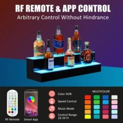 2 Tier 60 Inch Acrylic Lighted Bottle Display With Remote & App Control -Home Decor Store GUEST b09f2ded ba60 4be5 8a86 871301be7aab