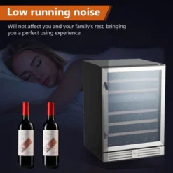 24 Inch Wine Cooler Refrigerator, 46 Bottle Dual Zone Built-in Freestanding Wine Fridge, LED Operation Screen -Home Decor Store GUEST b0d42933 43f4 4139 a119 219c5be56749