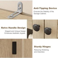 63 Inch 5 Tier Bathroom Tall Storage Cabinet With Glass Doors And Adjustable Shelves, Kitchen Pantry Cabinet For Dining Room, Bathroom Natural -Home Decor Store GUEST b2ed997b 74bb 4c68 9132 a84978a5cfe1