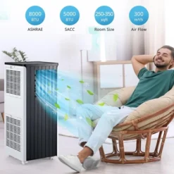 8000Btu Portable Air Conditioner With Remote Control, Powerful Cooling Up To 350 Sq Ft -Home Decor Store GUEST b32d3c8d 0dc8 4922 a799 2b26657ba428