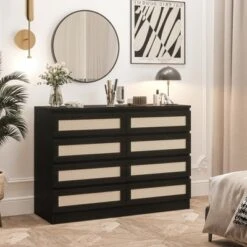 8 Drawer Double Dresser For Bedroom, Rattan Chest Of Dressers, Modern Wooden Dresser Chest -Home Decor Store GUEST b3999327 0e26 4317 8b06 e07a2f93aa6d
