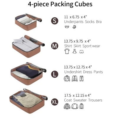 4 Piece Luggage Set Suitcase Set, ABS Hard Shell Lightweight Expandable Travel Luggage With 4 Packing Cubes, TSA Lock, Spinner Wheels For Men Women 5 4 Piece Luggage Set Suitcase Set, ABS Hard Shell Lightweight Expandable Travel Luggage With 4 Packing Cubes, TSA Lock, Spinner Wheels For Men Women - Image 5