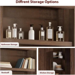 Tall Farmhouse Pantry Cabinet - 4-Door Storage With Adjustable Shelves, Freestanding For Kitchen -Home Decor Store GUEST b52cda04 d9fd 42b2 a03b 89f66a799ecd