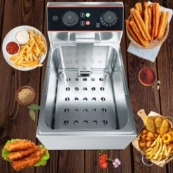Commercial Deep Fryer With Basket, Stainless Steel Electric Counter-Top Fryer With Temperature Control For Restaurant And Home Use -Home Decor Store GUEST b5a39baf 24d8 4348 ba43 ff4b138bc4e7