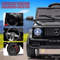 12V Kids Ride On Car, Patikuin Licensed Mercedes Benz G63 Car For Kids W/Remote Control