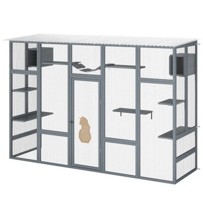 Window Cat Outdoor Cat Enclosure Large Cat House With 6 Platforms 2 Cozy Condos And 1 Bridge For Multiple Cats Pets Cat Scratching Board And Post 7 Window Cat Outdoor Cat Enclosure Large Cat House With 6 Platforms 2 Cozy Condos And 1 Bridge For Multiple Cats Pets Cat Scratching Board And Post - Image 7