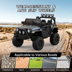 12V Kids Ride On Truck Car - 2 Speeds, Spring Suspension, Remote Control, LED Lights, MP3 Player, Safety Belt -Home Decor Store GUEST bd1ae9f5 a93f 4b7f b40b 62bd44b1c92d