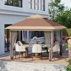 WhizMax Pop Up Outdoor Gazebo With Removable Curtains And Silver Coated Canopy -Home Decor Store GUEST bd33fc5c b983 4510 99ed e2589f67a9a3