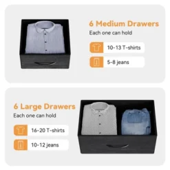 12 Drawer Dresser For Bedroom, Tall Fabric Dressers & Chest Of Drawers, Fabric Storage Tower -Home Decor Store GUEST be218c23 db0f 4699 9b59 635a315ed4ec