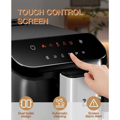 Fully Automatic Espresso Machine With Milk Frother, Built-In & Adjustable Espresso Bean Grinder, Touch Screen Coffee Machine With 1.5L Water Tank 1 Fully Automatic Espresso Machine With Milk Frother, Built-In & Adjustable Espresso Bean Grinder, Touch Screen Coffee Machine With 1.5L Water Tank