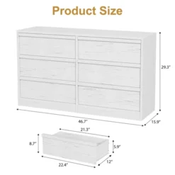 Whizmax 6 Drawer Dresser For Bedroom, Modern Double Dresser Organizer With Storage, Wooden Chest Of Drawers For Bedroom, Living Room, Nursery- White -Home Decor Store GUEST c13b7db9 c423 4103 b510 4d6ef7d01541