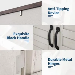 72" Tall Kitchen Pantry Cabinet With Storage Drawers And 2 Glass Doors, Farmhouse Kitchen Hutch For Living Room, Dining Room, White -Home Decor Store GUEST c232e856 6f18 45bc b1b5 4284b9f50108