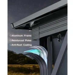 12'x12' Hardtop Gazebo For All Weather With Double Metal Roof, Aluminum Alloy Frame, Net, And Curtain; Perfect For Patio, Deck, And Backyard. Gray. 17 12'x12' Hardtop Gazebo For All Weather With Double Metal Roof, Aluminum Alloy Frame, Net, And Curtain; Perfect For Patio, Deck, And Backyard. Gray. -Home Decor Store GUEST c24e4fcb f574 4921 97a8 42bc6712af65