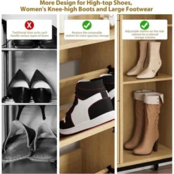 Rattan Shoe Storage Cabinet With 3 Flip Drawers, Shoe Cabinet Freestanding Shoe Organizer Cabinet With Adjustable Shelves, Shoe Cabinet Storage -Home Decor Store GUEST c2a6bbfa 14de 44ea 84c2 f76ce7255c4a