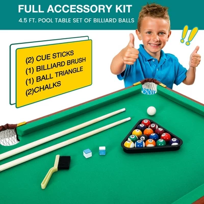 55-inch Folding Billiard - Portable Pool Table, Billiard Game Table With 2 Cue Sticks 16 Balls Triangle Chalk For Kids And Adults 5 55-inch Folding Billiard - Portable Pool Table, Billiard Game Table With 2 Cue Sticks 16 Balls Triangle Chalk For Kids And Adults - Image 5