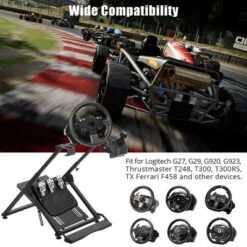 X Shape Racing Steer, Steering Wheel Stand Compatible With Logitech G25 G27 G29 G920 Thrustmaster T330TS Gaming Cockpit