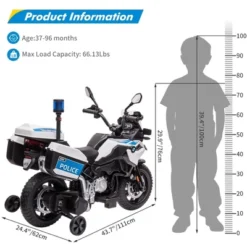 12V 7AH Kids Motorcycle, Ride On Police Motorcycle, Licensed BMW Kids Car With High/Low Speed,EVA Tire, 2 Storage Boxes -Home Decor Store GUEST c60f6ee7 cf17 4631 b418 3224c2f5bda7
